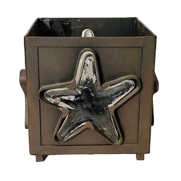 Cool funky metal and glass Star candle holder for Yankee candle jars! - Picture 2 of 5